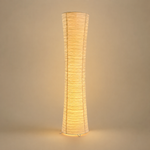 Lampadaire avec abat-jour cylindrique en tissu ivoire translucide