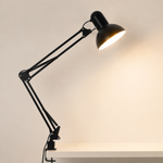 Lampe architecte noire à bras articulés et abat-jour orientable