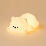 Veilleuse ourson en silicone blanc, forme translucide lumineuse