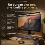 Barre lumineuse LED pour écran USB, installation simple, couleurs réglables et câble 1,5 m