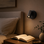 Applique murale LED magnétique sans fil noire, spot inclinable et rotatif 360°