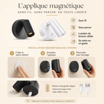 Applique murale LED magnétique sans fil, versions noire et blanche, installation en 3 étapes
