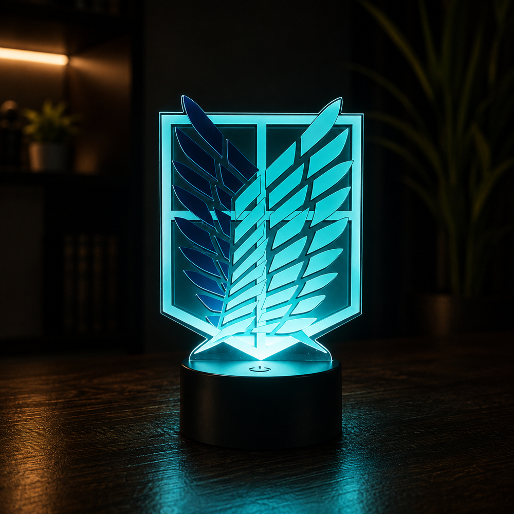 Lampe LED 3D Augmentée – Le Rêve de la Liberté (Édition L'Attaque des Titans)