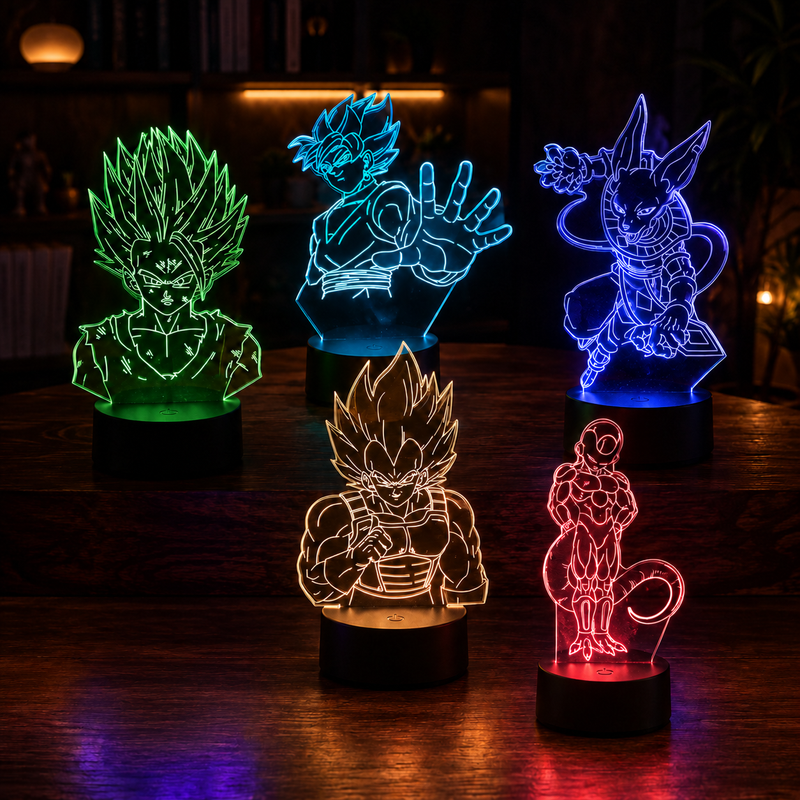 Lampe LED 3D Dragon Ball Z — Édition Panthéon Z