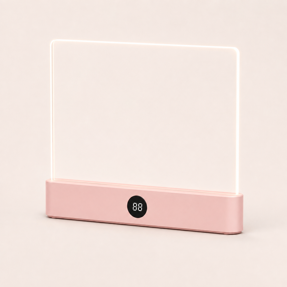 Lampe de lecture LED plate Luciole rose, panneau lumineux encadré et affichage 88