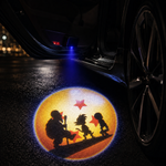 Projecteur LED sans fil voiture, motif holographique en cercle orange avec équipe