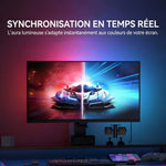 Rétroéclairage RGB pour écran : barrettes LED synchronisées derrière le moniteur