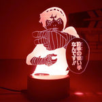 Veilleuse LED 3D manga : ninja de Konoha brandissant une main gantée, lumière rouge