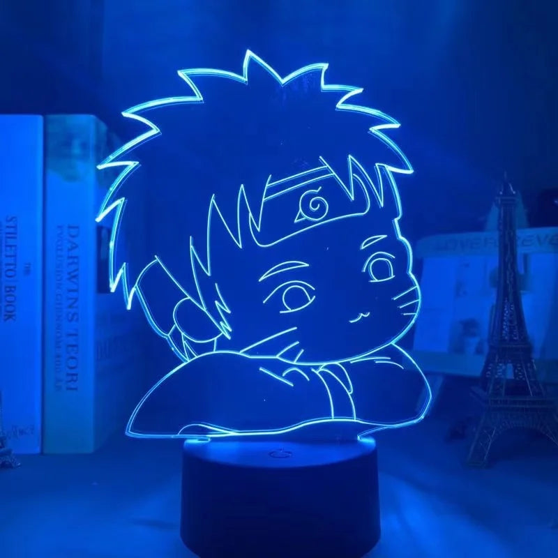 Lampe Naruto — Veilleuse LED 3D Manga (Édition Chibi Ninjas)