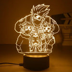 Veilleuse LED 3D manga : groupe de ninjas de Konoha, éclairage doré