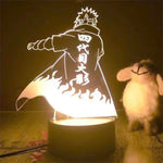 Veilleuse LED 3D manga : ninja de Konoha en pose de combat, éclairage chaud