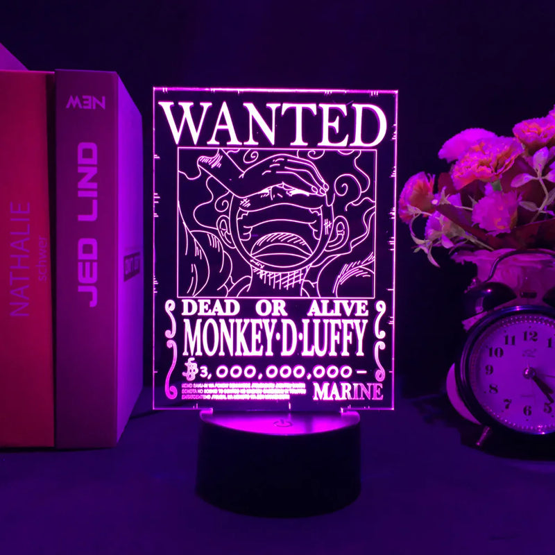 Lampes LED 3D One Piece — Édition Wanted