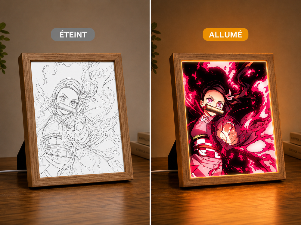 Cadre Lumina LED – Le Sang et la Lame (Demon Slayer)