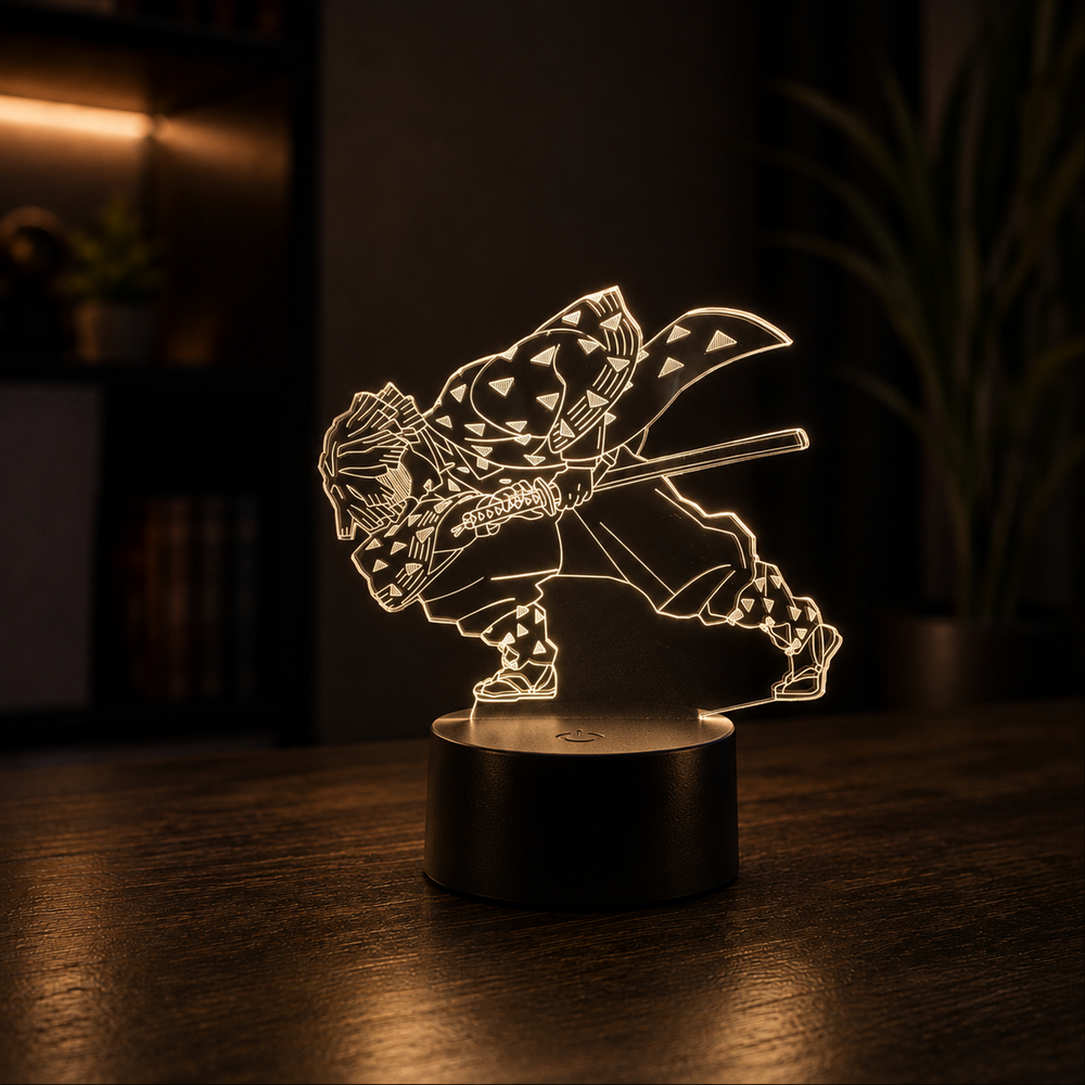Lampe LED 3D – La Naissance d'un Pourfendeur (Demon Slayer)