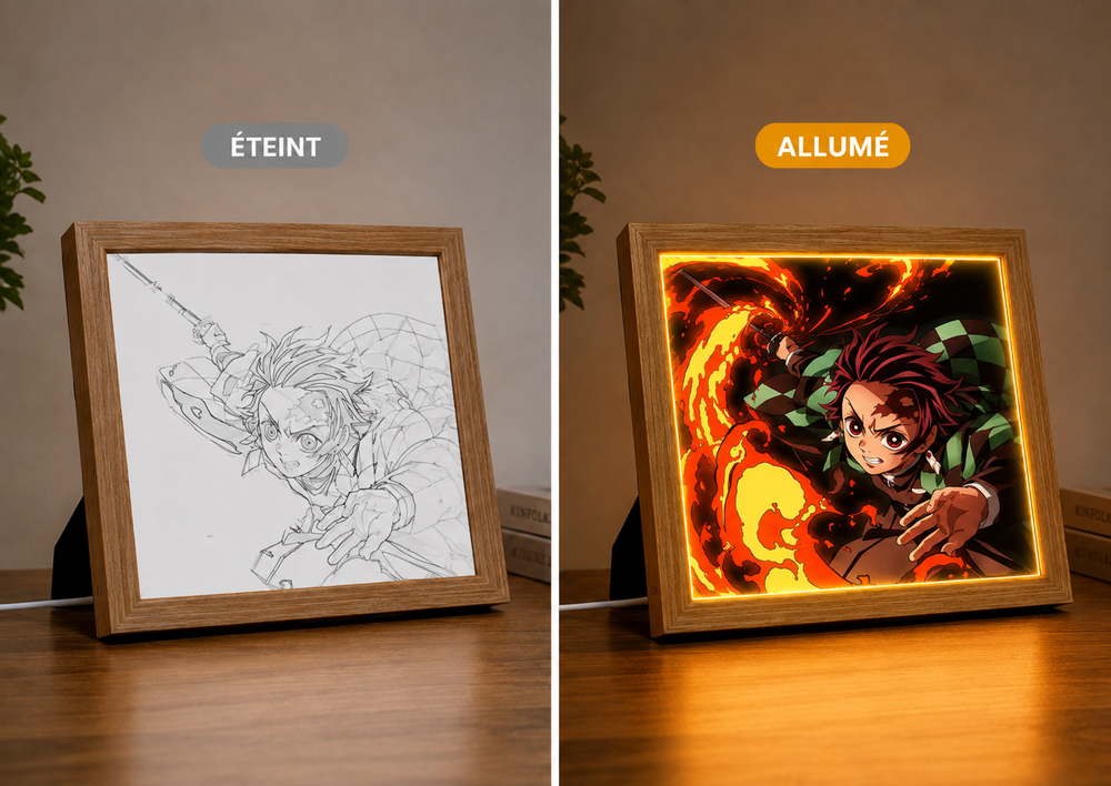 Cadre Lumina LED – Le Sang et la Lame (Demon Slayer)