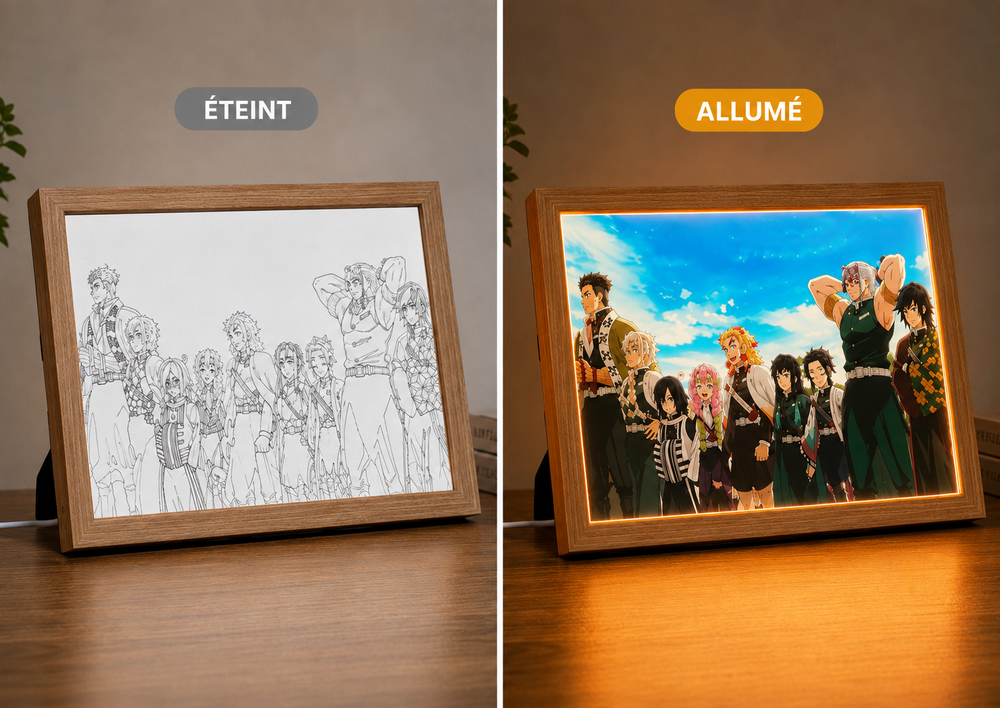 Cadre Lumina LED – Le Sang et la Lame (Demon Slayer)